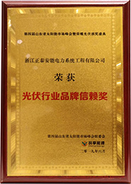2020年度光伏行業(yè)品牌信賴(lài)獎(jiǎng)